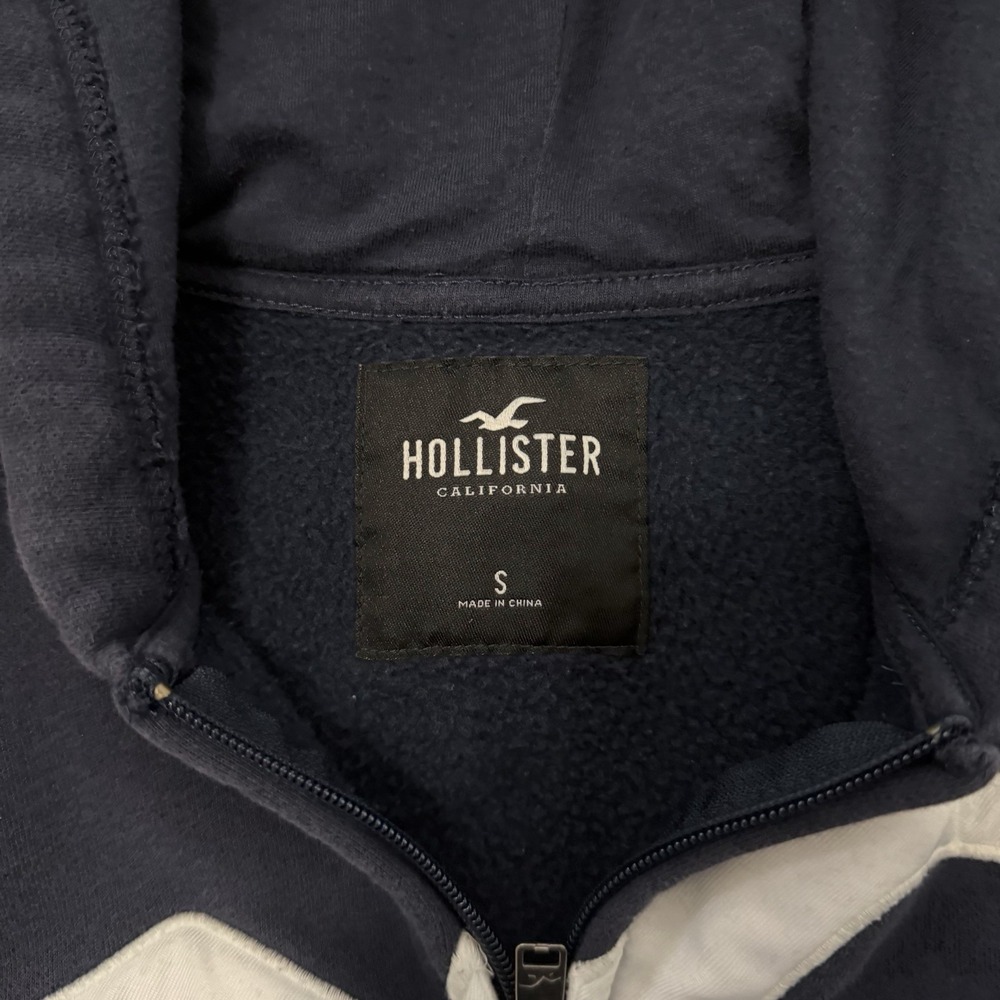 HOLLISTER LOGO GRAPHIC FULL ZIP HOODIE SWEATSHIRTS NAVY WOMENS SIZE SMALL - Picture 2 of 3